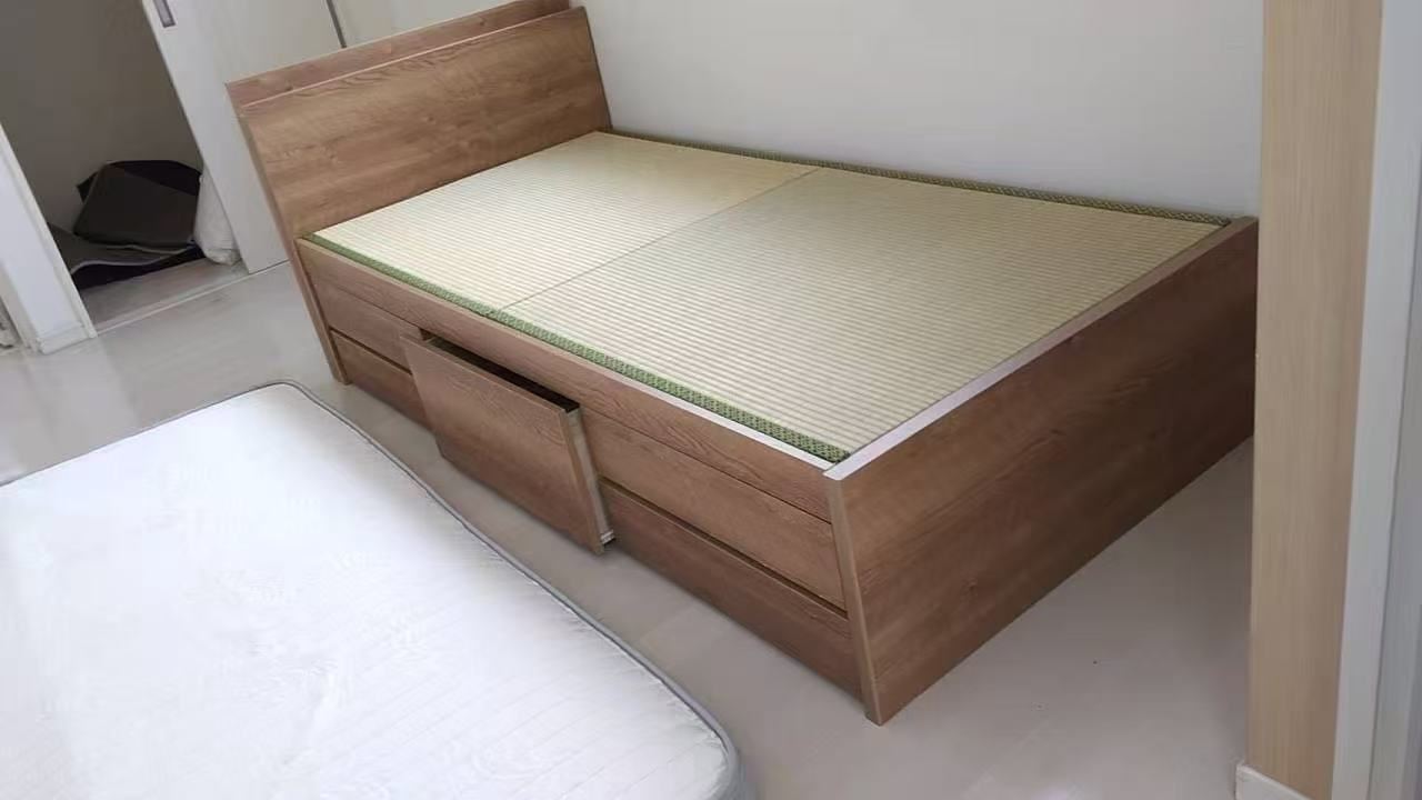 木製たたみ収納ベッド・マットレスセット