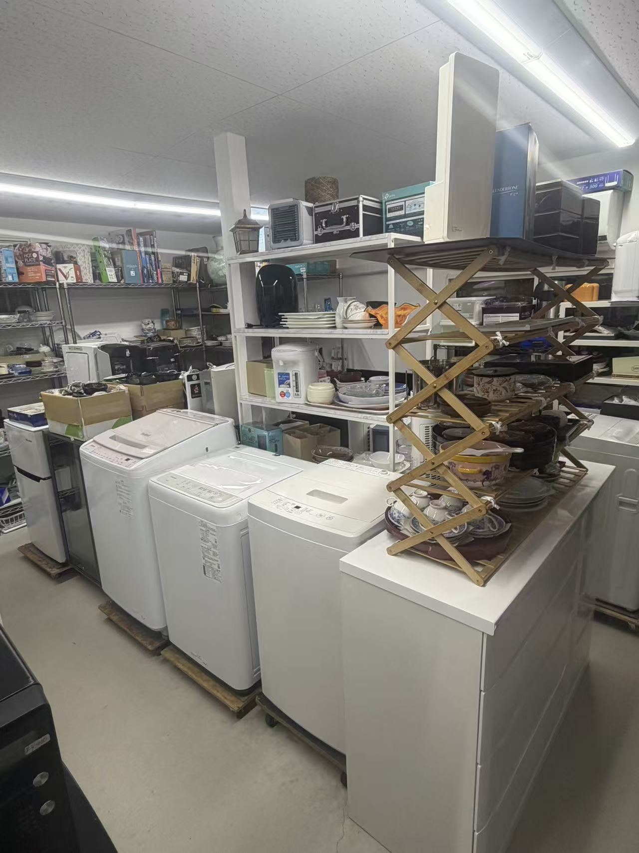 洗濯機や生活家電を展示している家乐生活館の店内